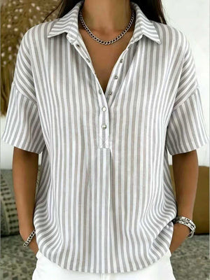 Classic Striped Short Sleeve Top