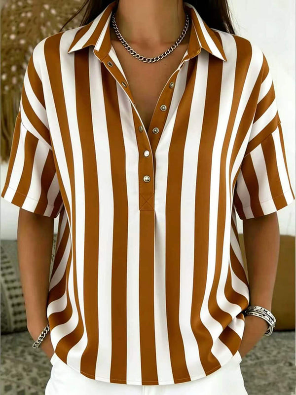 Classic Striped Short Sleeve Top