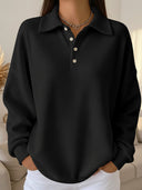 Classic Waffle Long Sleeve Polo Top