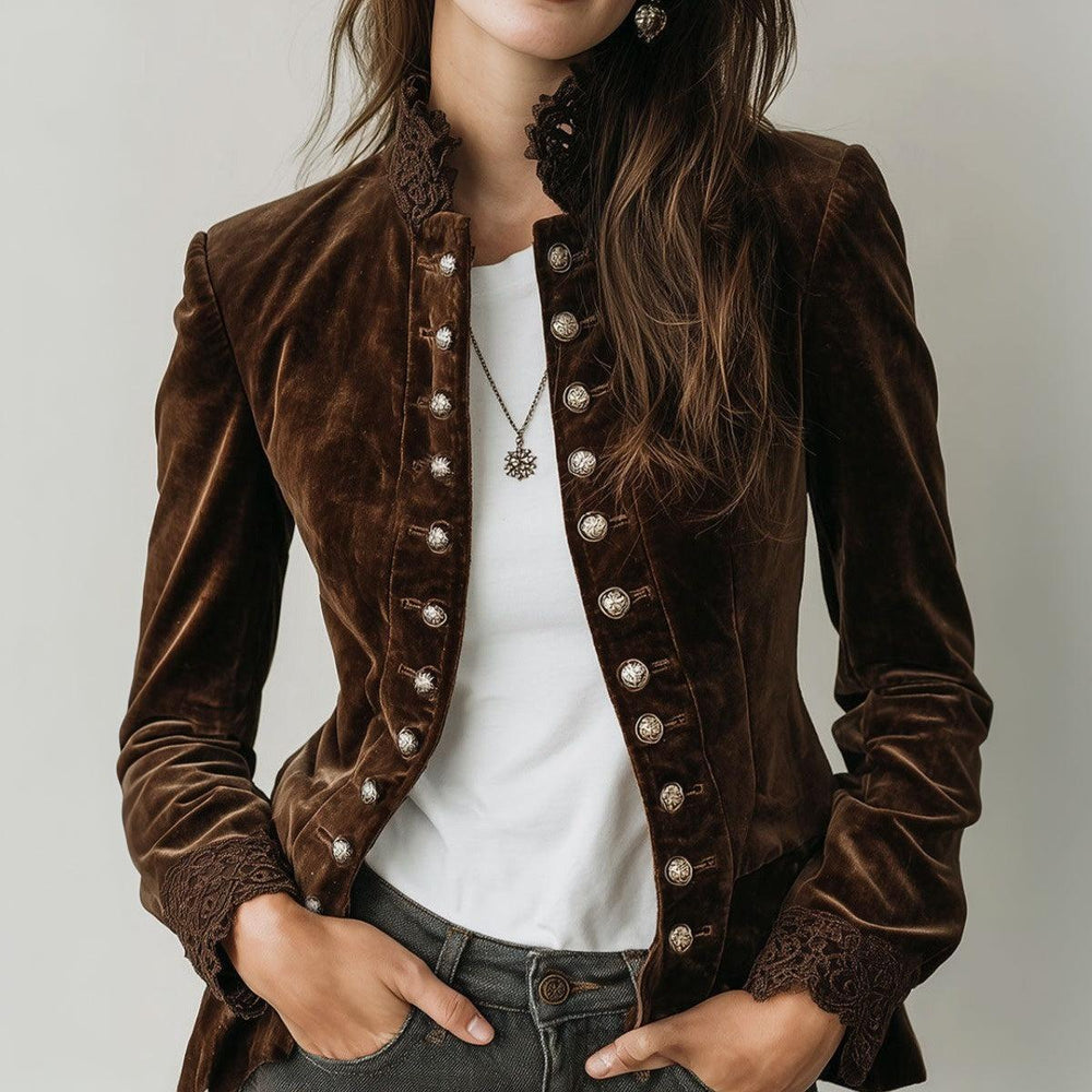 Cozy Fuzzy Coffee Mock Neck Jacket