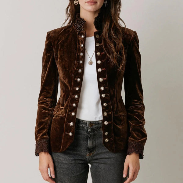 Cozy Fuzzy Coffee Mock Neck Jacket