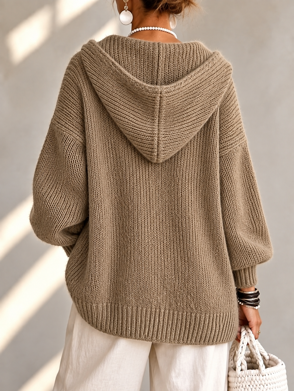 Cozy Hooded Button Front Cardigan