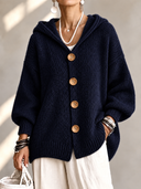 Cozy Hooded Button Front Cardigan