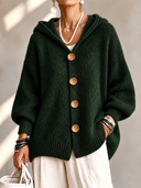 Cozy Hooded Button Front Cardigan