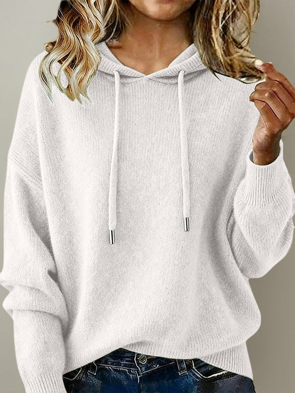 Cozy Hooded Drawstring Long-Sleeve Sweater
