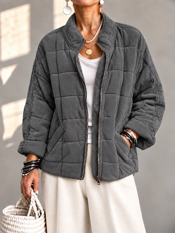 Cozy Stand Collar Padded Coat
