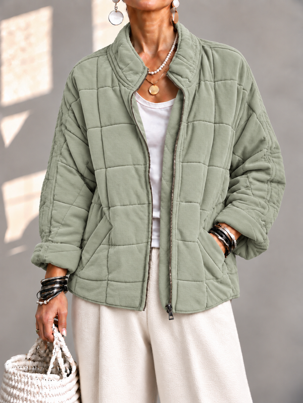 Cozy Stand Collar Padded Coat