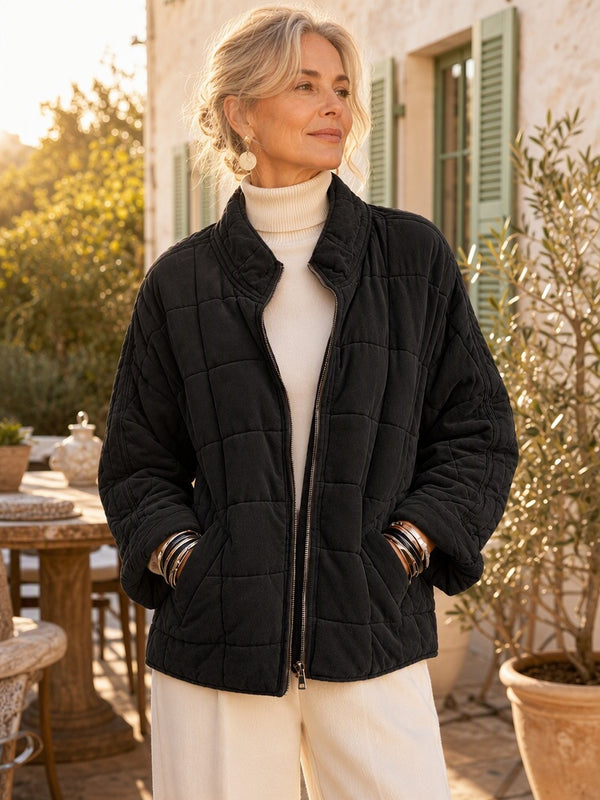 Cozy Stand Collar Padded Coat
