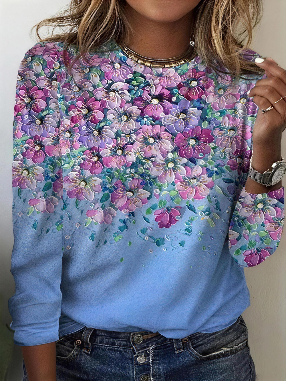 Effortless Floral Long Sleeve Top