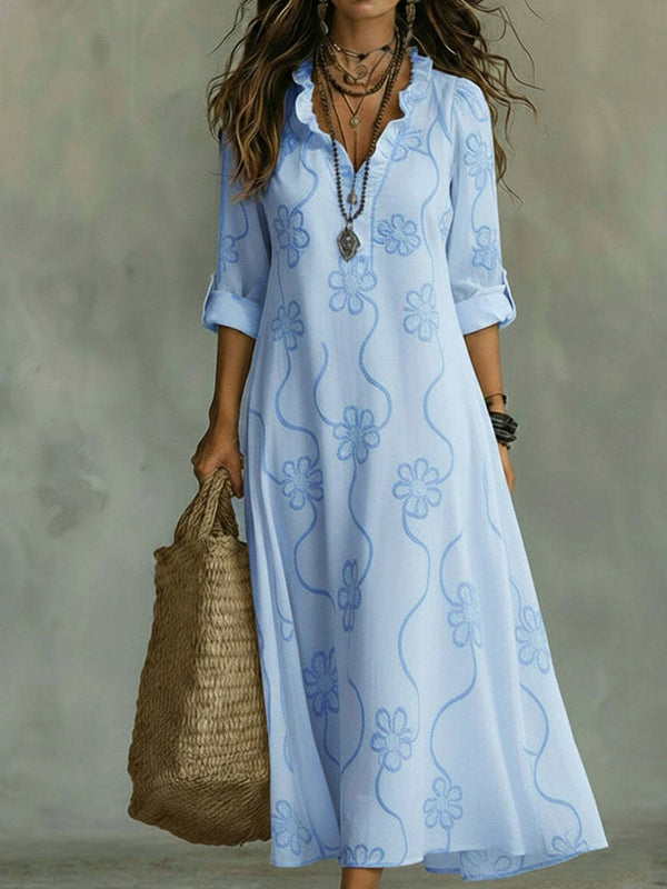 Elegance Effortless Printed Maxi Dress