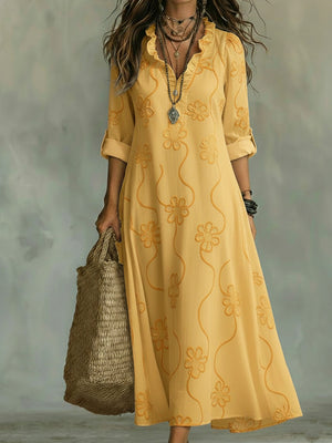 Elegance Effortless Printed Maxi Dress