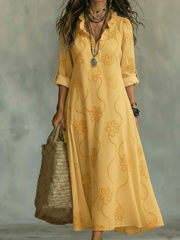 Elegance Effortless Printed Maxi Dress