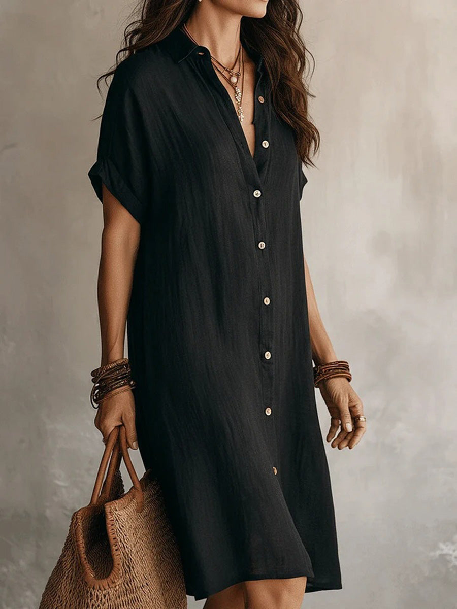 Elegant Button-Down Midi Dress