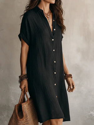 Elegant Button-Down Midi Dress