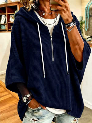 Elegant Everyday Waffle Zip-Up Hoodie