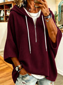 Elegant Everyday Waffle Zip-Up Hoodie