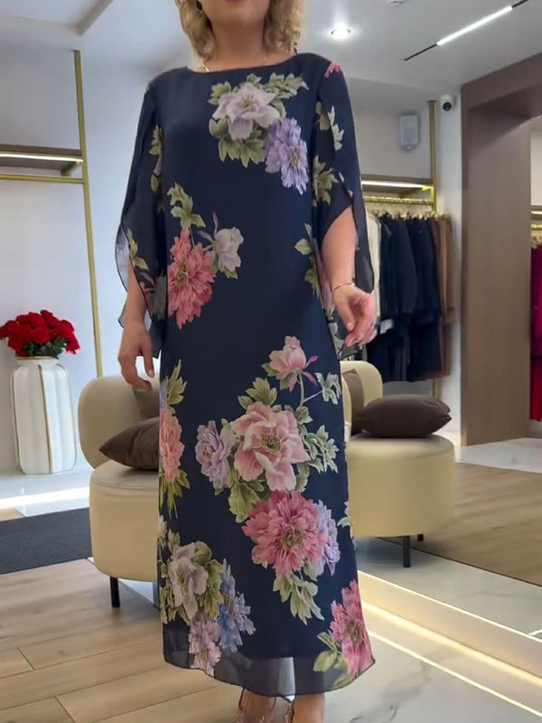 Elegant Floral Print Maxi Dress