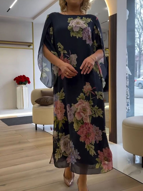 Elegant Floral Print Maxi Dress