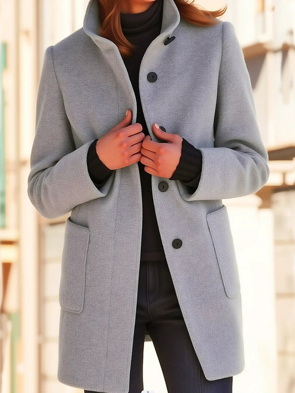 Manteau élégant à col montant