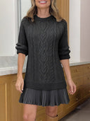 Elegant Knit & Chiffon Panel Dress
