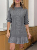 Elegant Knit & Chiffon Panel Dress