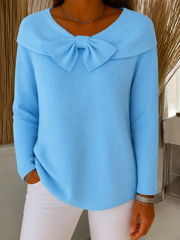 Pull élégant en maille avec nœud