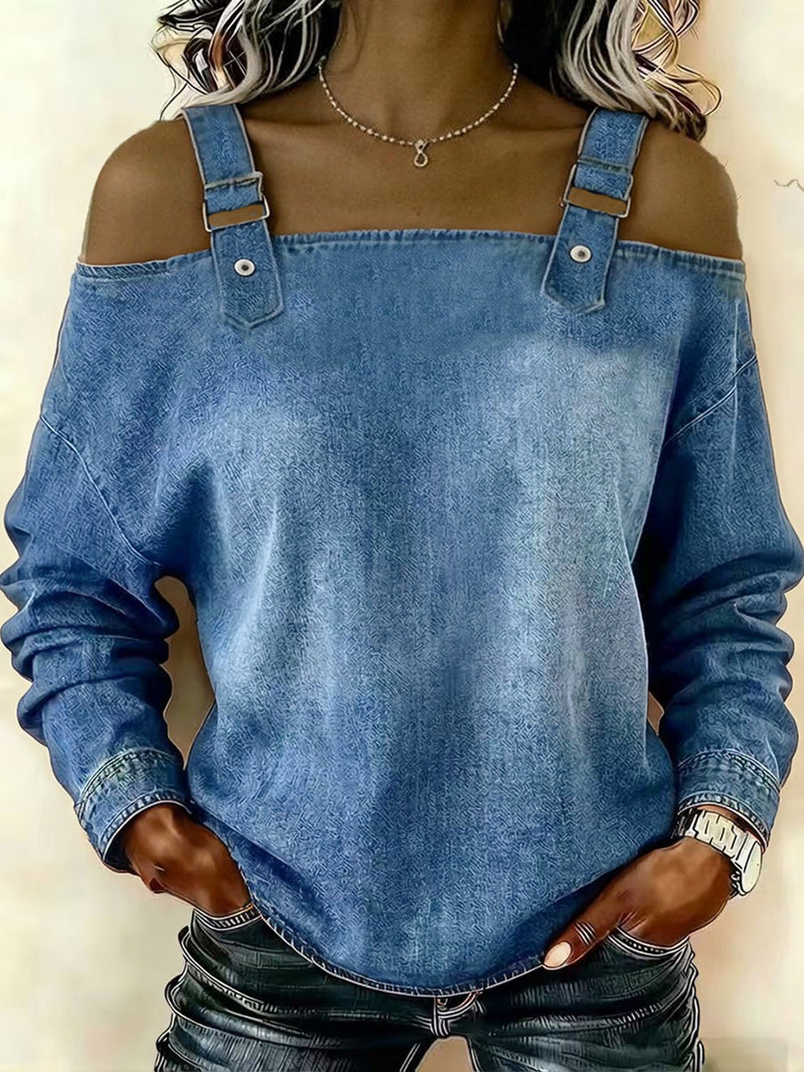 Elegant Off-Shoulder Long Sleeve Top