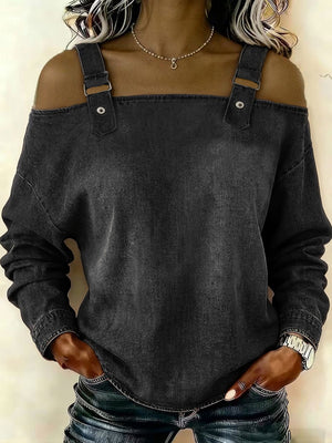 Elegant Off-Shoulder Long Sleeve Top