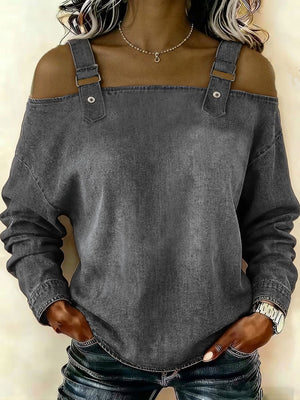 Elegant Off-Shoulder Long Sleeve Top