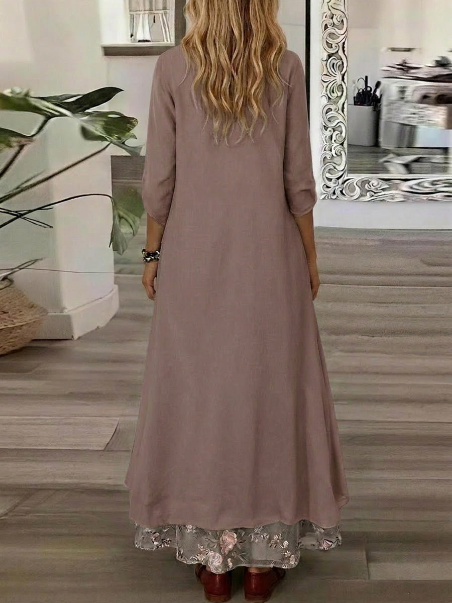 Elegant Resort Maxi Dress & Chiffon Shawl Set