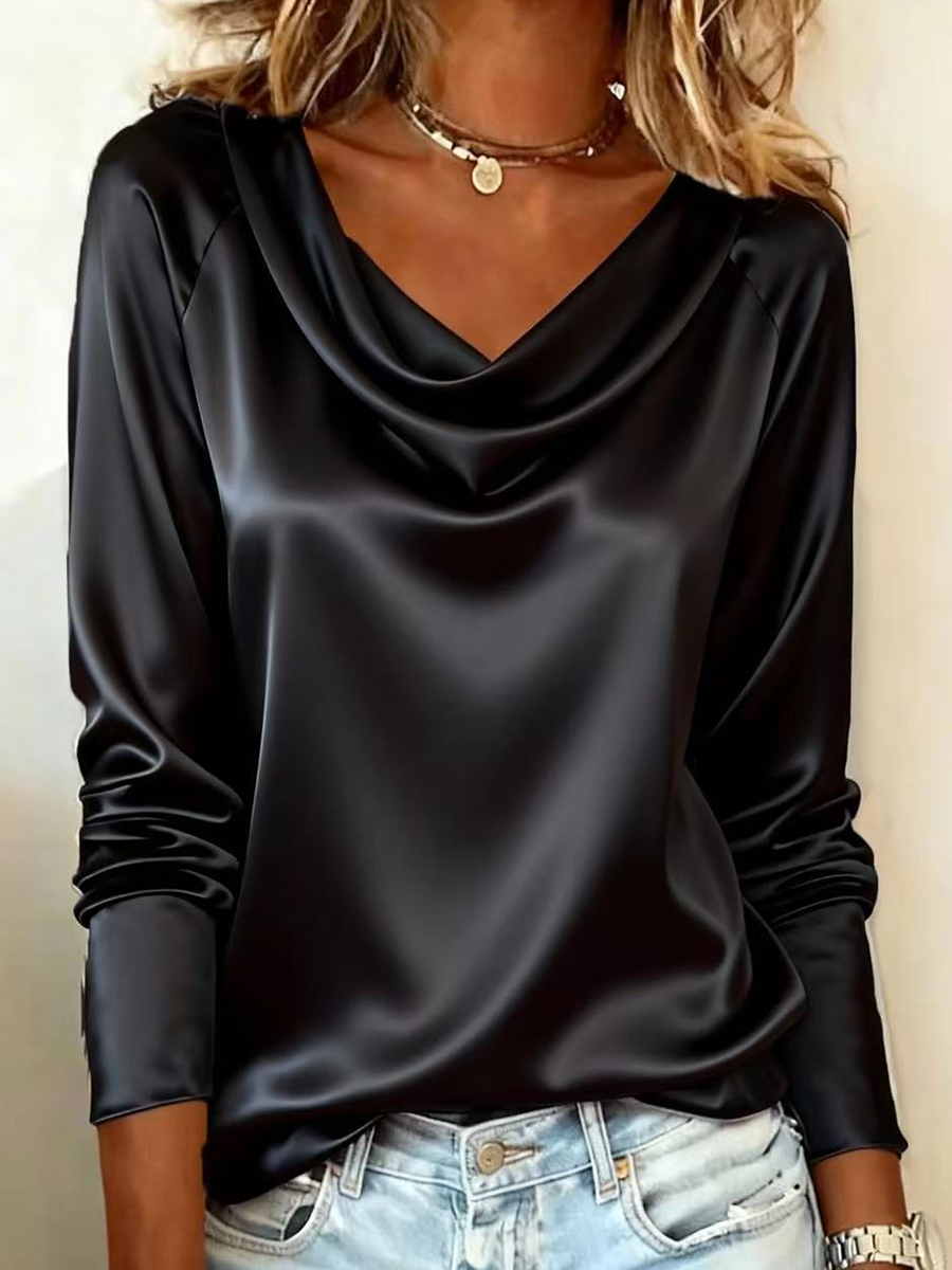 Elegant Satin Commuter Blouse