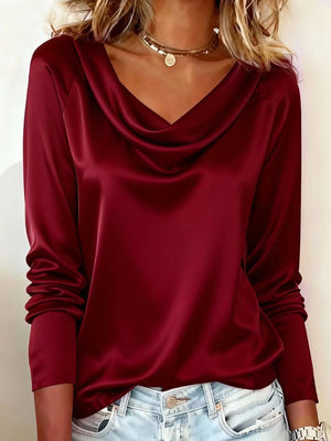 Elegant Satin Commuter Blouse
