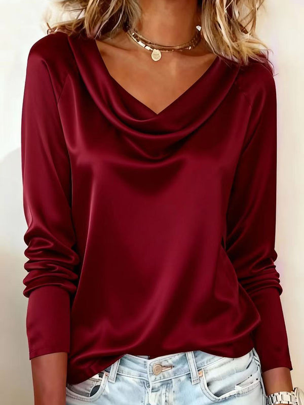 Elegant Satin Commuter Blouse