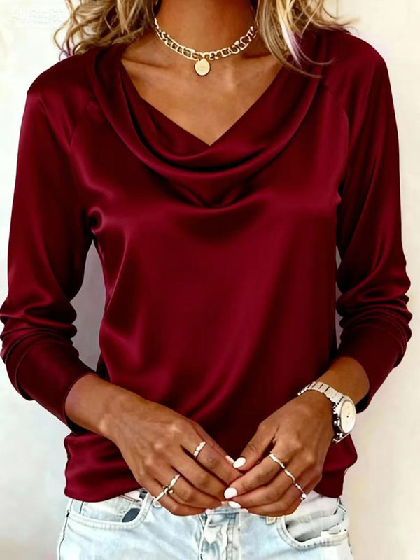 Elegant Satin Commuter Blouse