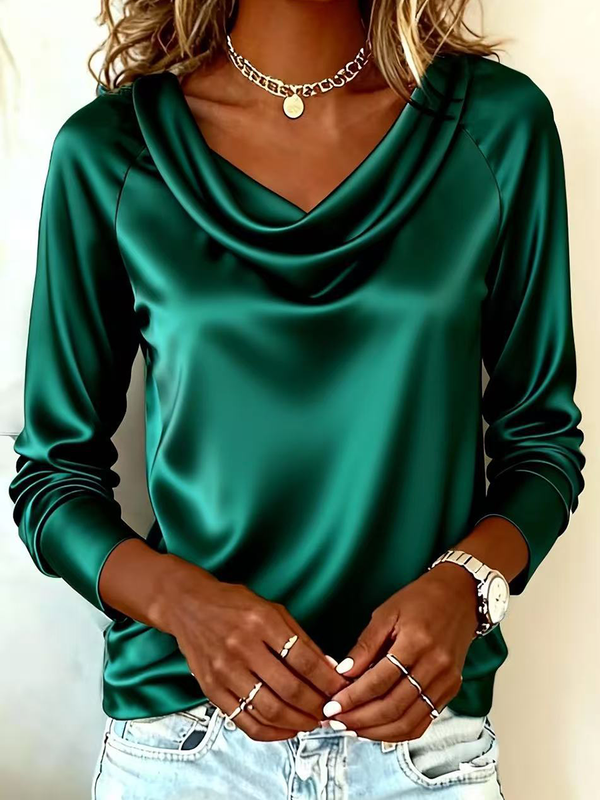 Elegant Satin Commuter Blouse