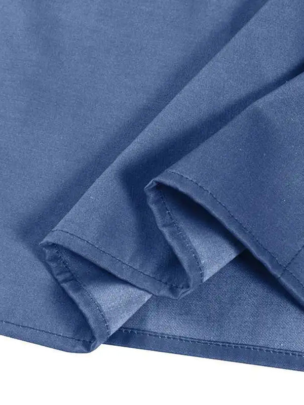 Elegant Short Sleeve Shirt Maxi Dress