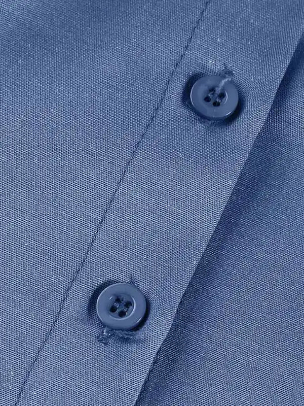 Elegant Short Sleeve Shirt Maxi Dress