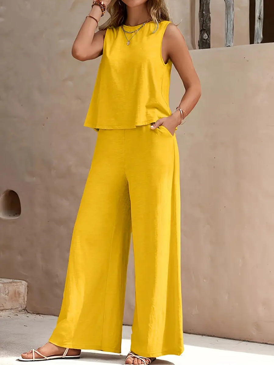 Elegant Tank & Flowing Pants Set