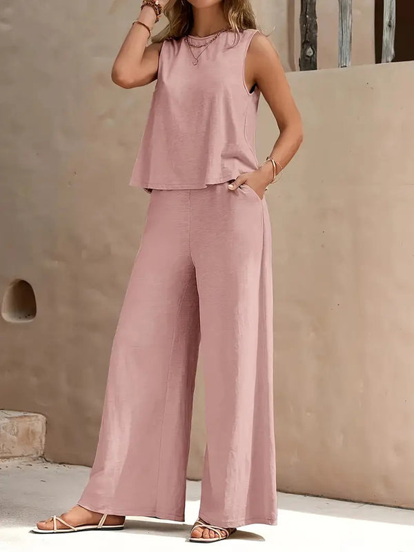 Elegant Tank & Flowing Pants Set