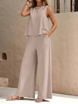 Elegant Tank & Flowing Pants Set