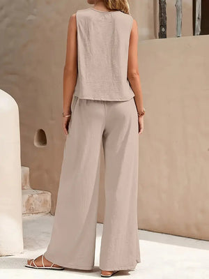 Elegant Tank & Flowing Pants Set