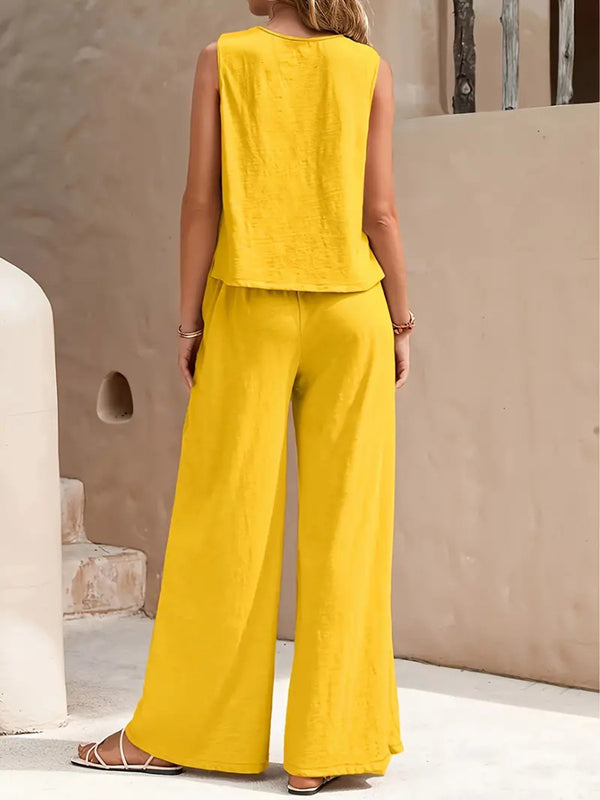 Elegant Tank & Flowing Pants Set