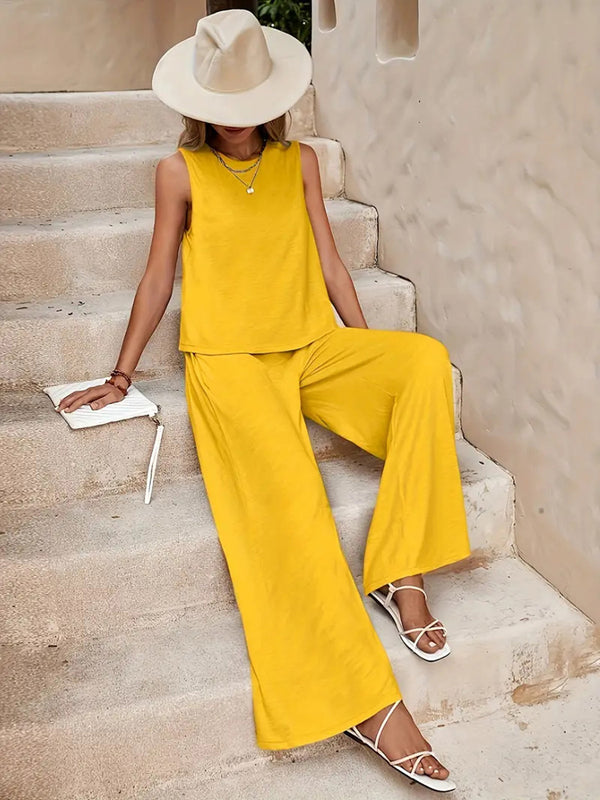 Elegant Tank & Flowing Pants Set