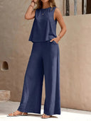 Elegant Tank & Flowing Pants Set
