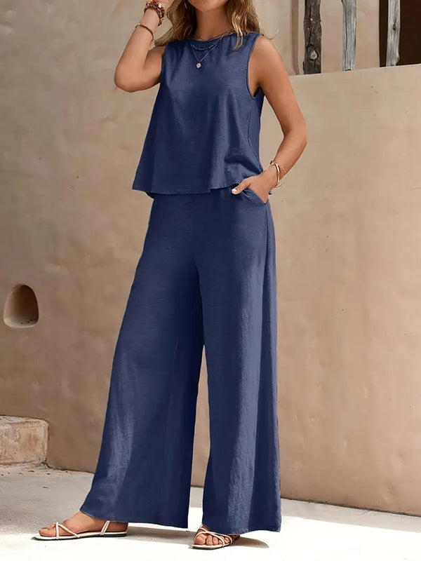 Elegant Tank & Flowing Pants Set