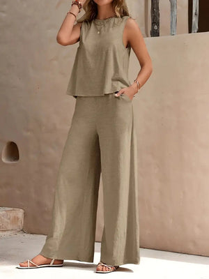 Elegant Tank & Flowing Pants Set