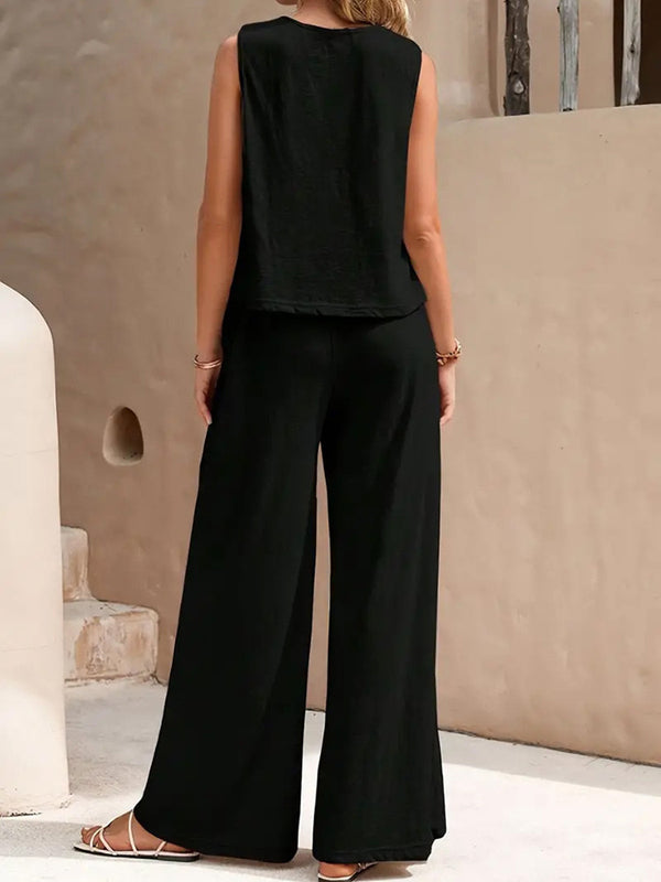 Elegant Tank & Flowing Pants Set