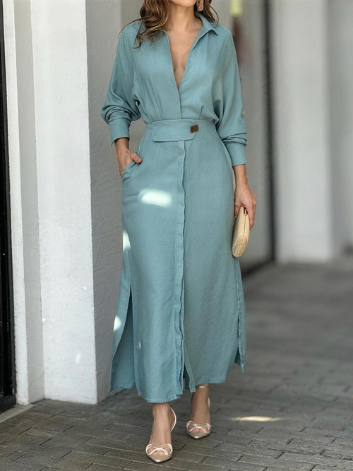 Elegant Tie Waist Maxi Dress
