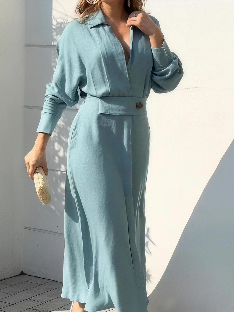 Elegant Tie Waist Maxi Dress