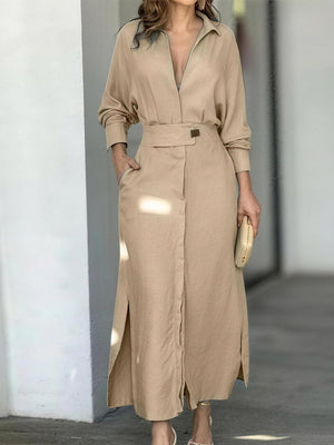 Elegant Tie Waist Maxi Dress